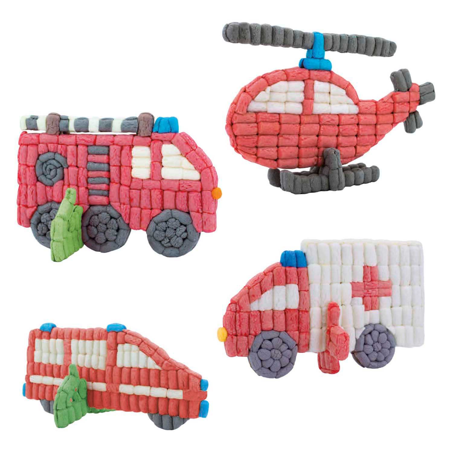 Playmais - mais kaarten versieren brandweerwagen