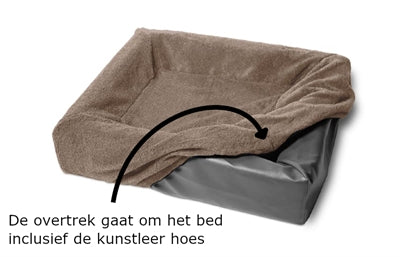 Bia - fleece hoes hondenmand taupe