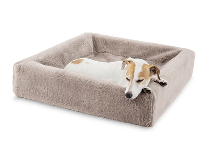 Bia - fleece hoes hondenmand taupe
