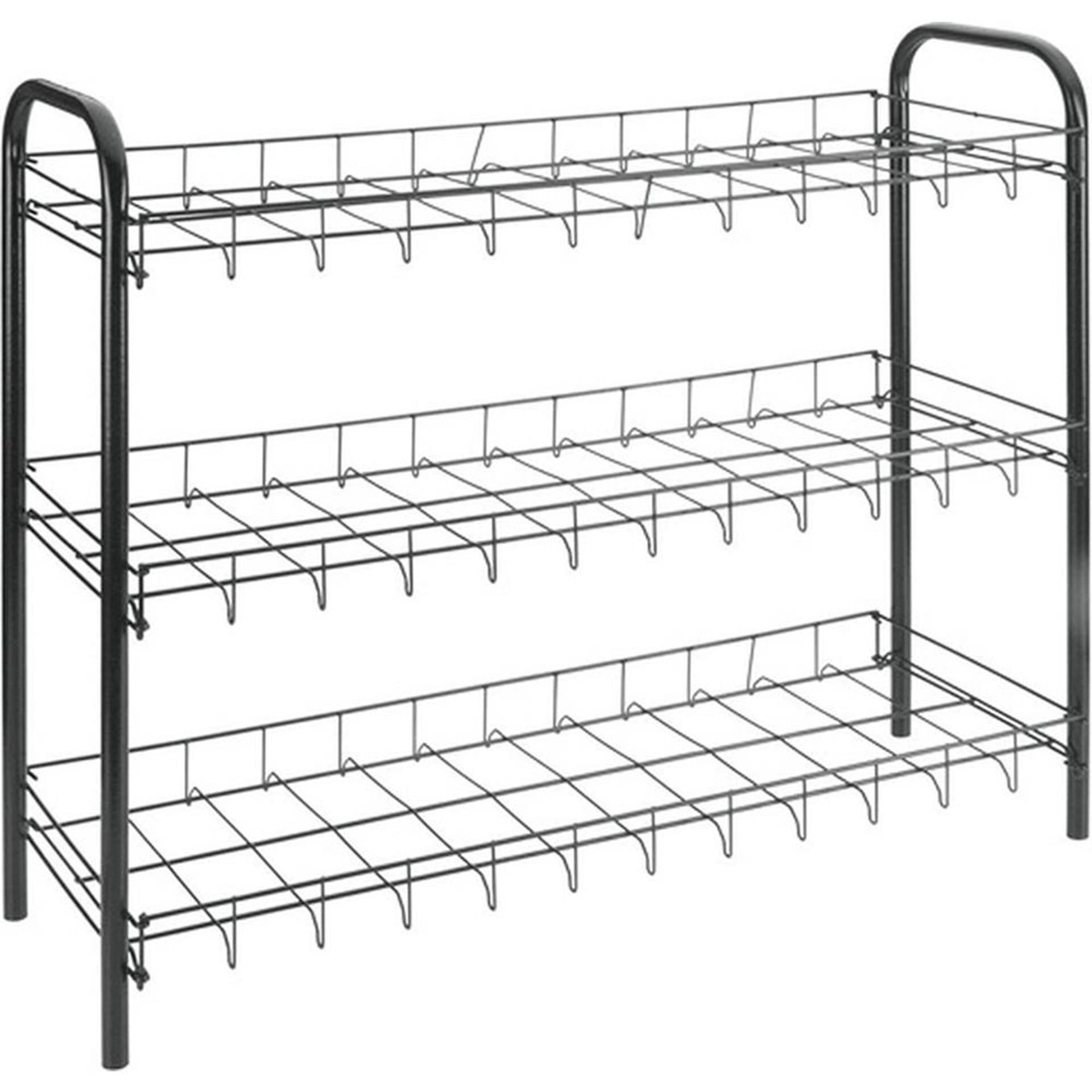 Metaltex shoe schoenenrek 3 etages 64x23x59 cm zwart