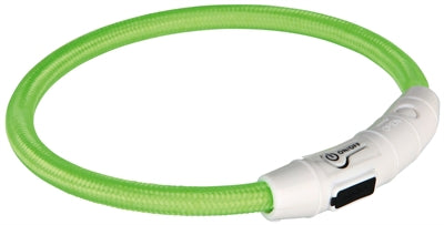 Trixie - lichtgevende halsband hond flash usb tpu / nylon groen