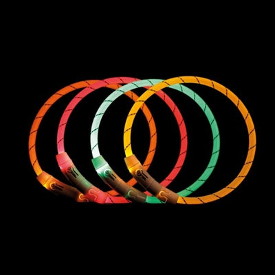 Trixie - lichtgevende halsband hond flash usb tpu / nylon oranje