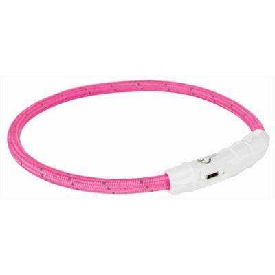 Trixie - lichtgevende halsband hond flash usb tpu / nylon roze