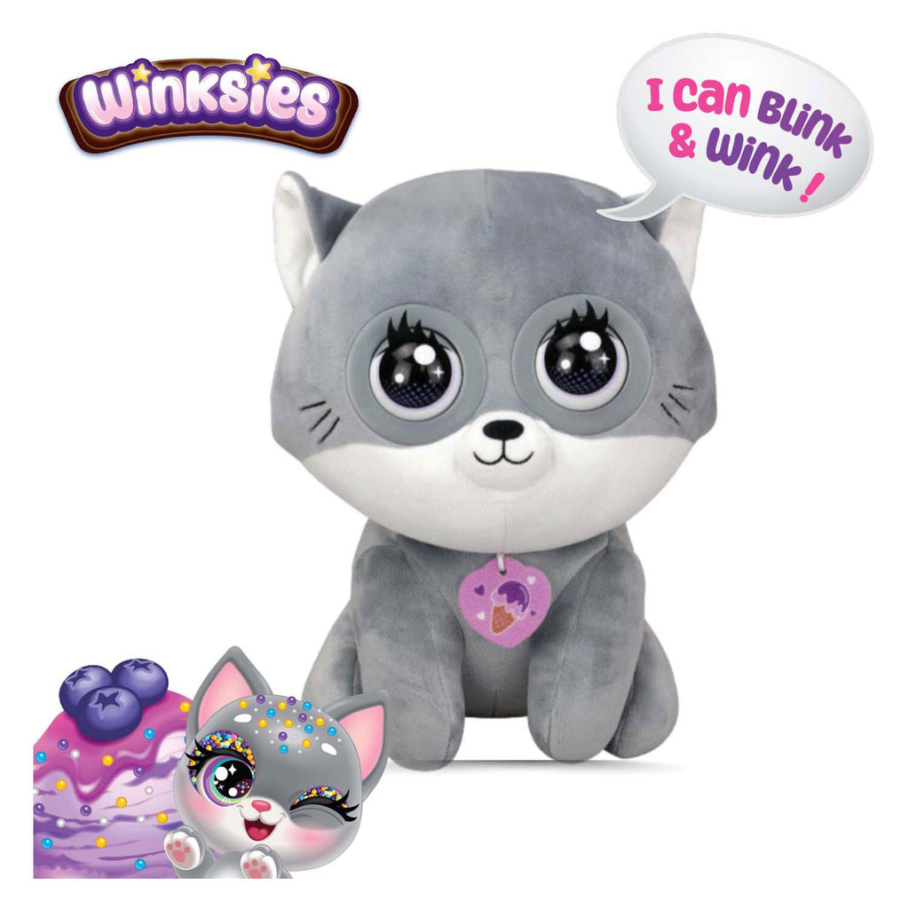 Silverlit - Silverlit Winksies blueberry kitten - interactieve knuffel in een ijsbeker