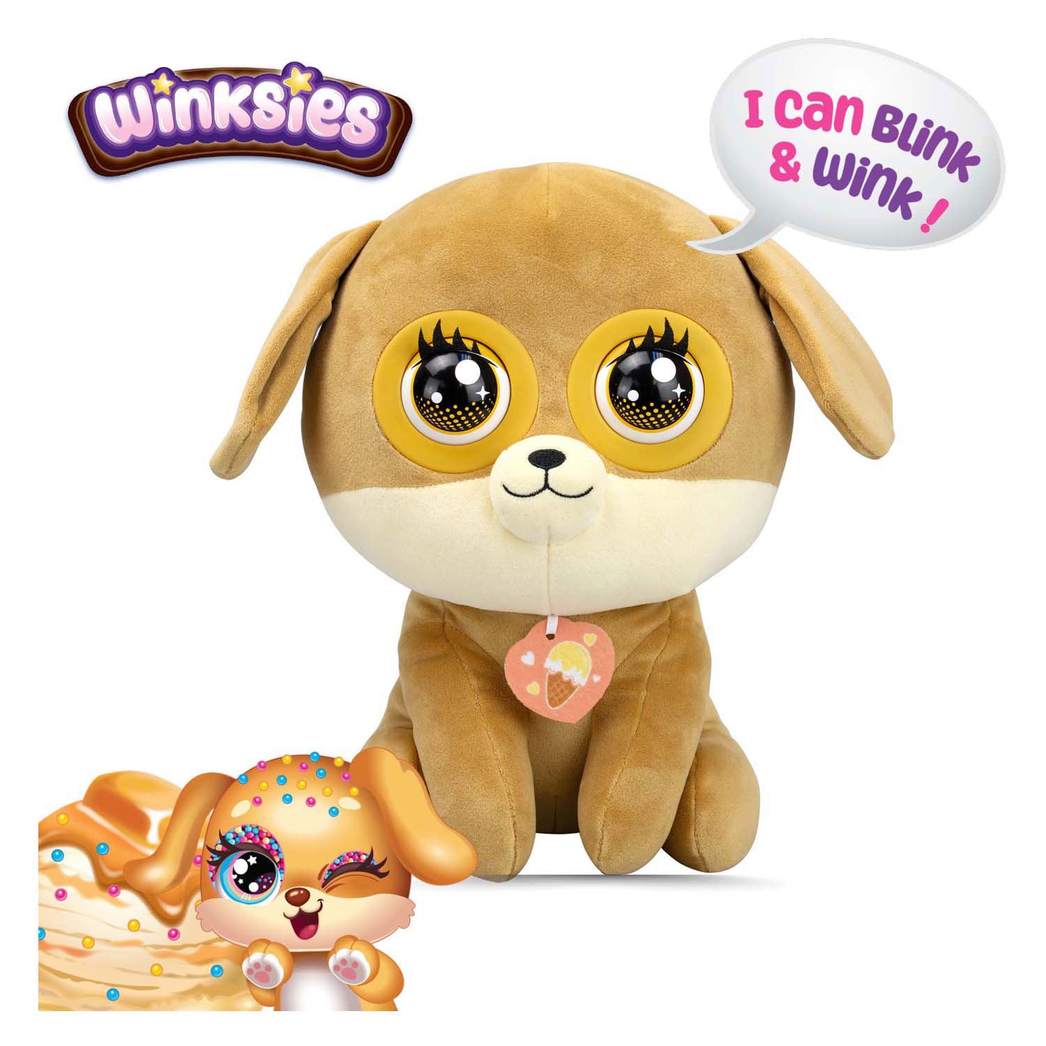 Silverlit winksies karamel puppy interactieve knuffel