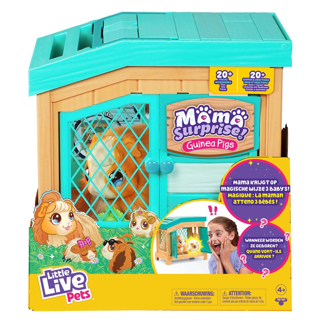 Little live pets - mama surprise cavia- interactieve knuffel krijgt 3 baby's