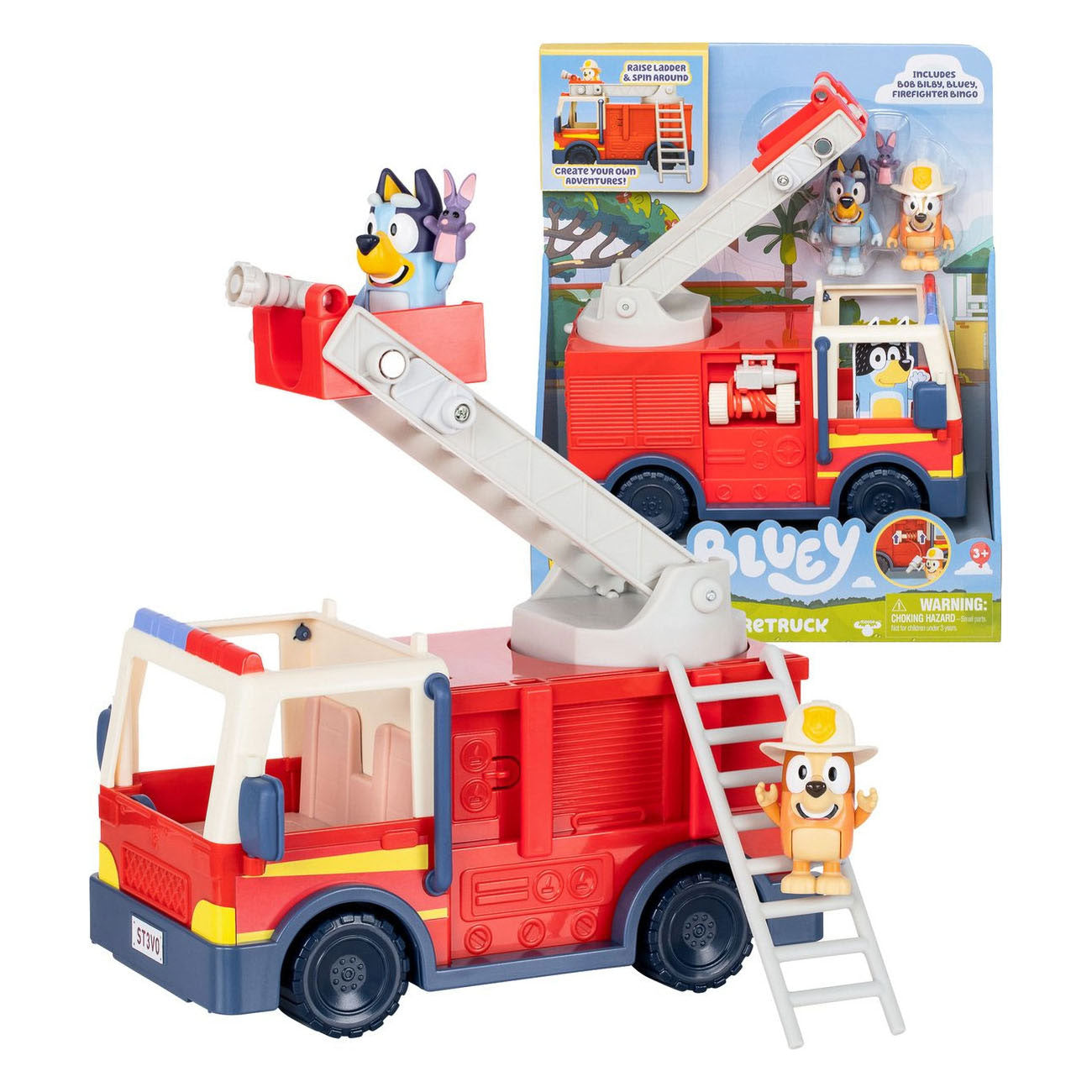 Moose Toys - Moose Toys Bluey's brandweerwagen met 2 speelfiguren