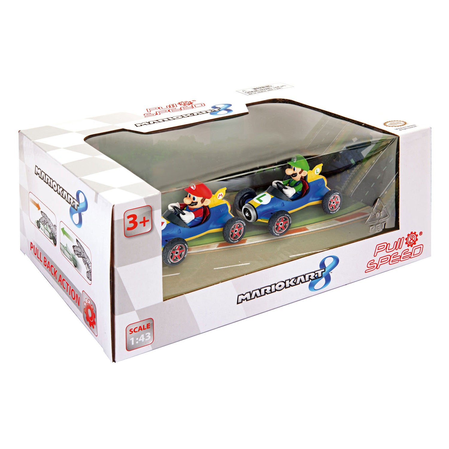 Carrera - Super mario pull back raceauto's mach 8 2dlg.