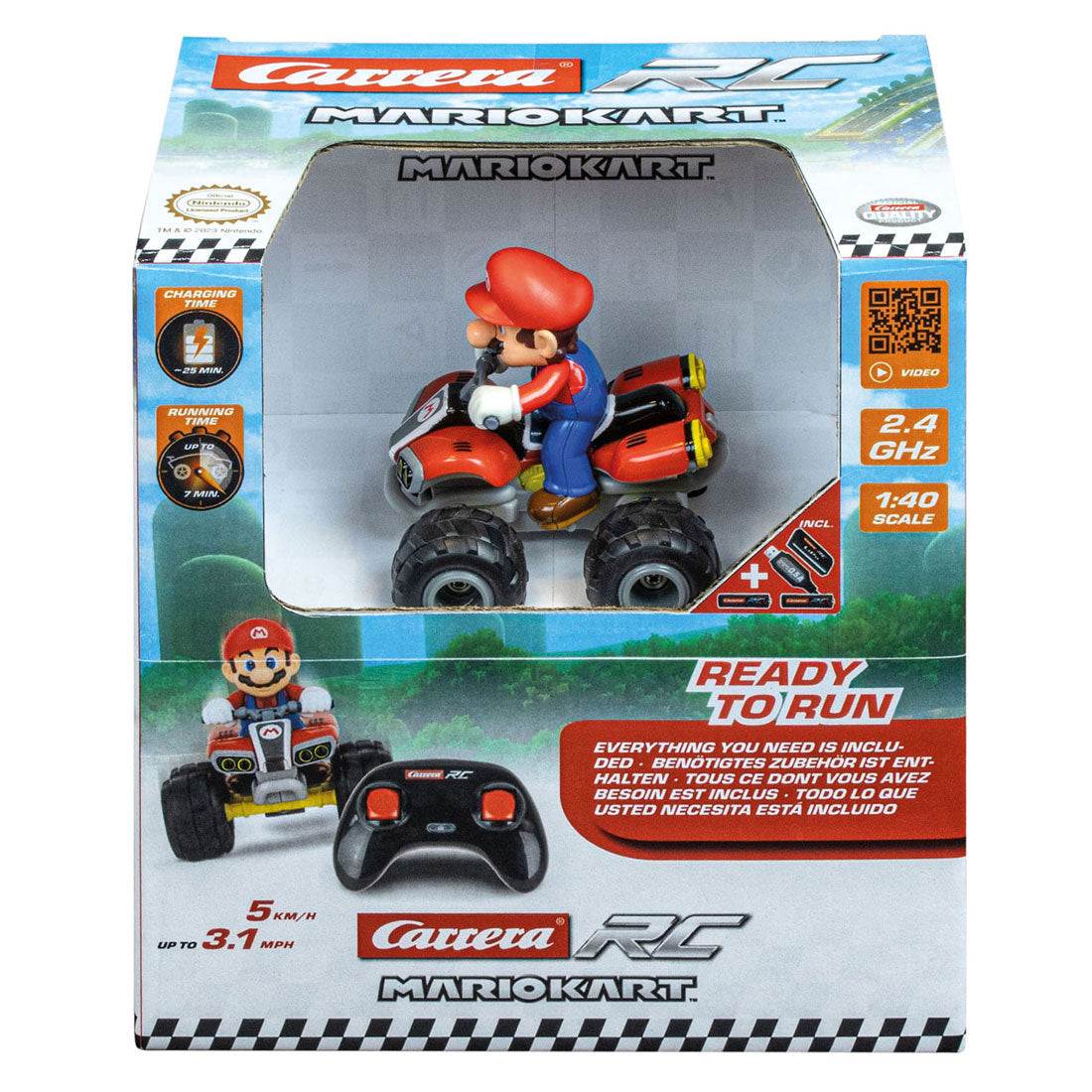 Nintendo carrera rc bestuurbare auto - super mario quad 1:40
