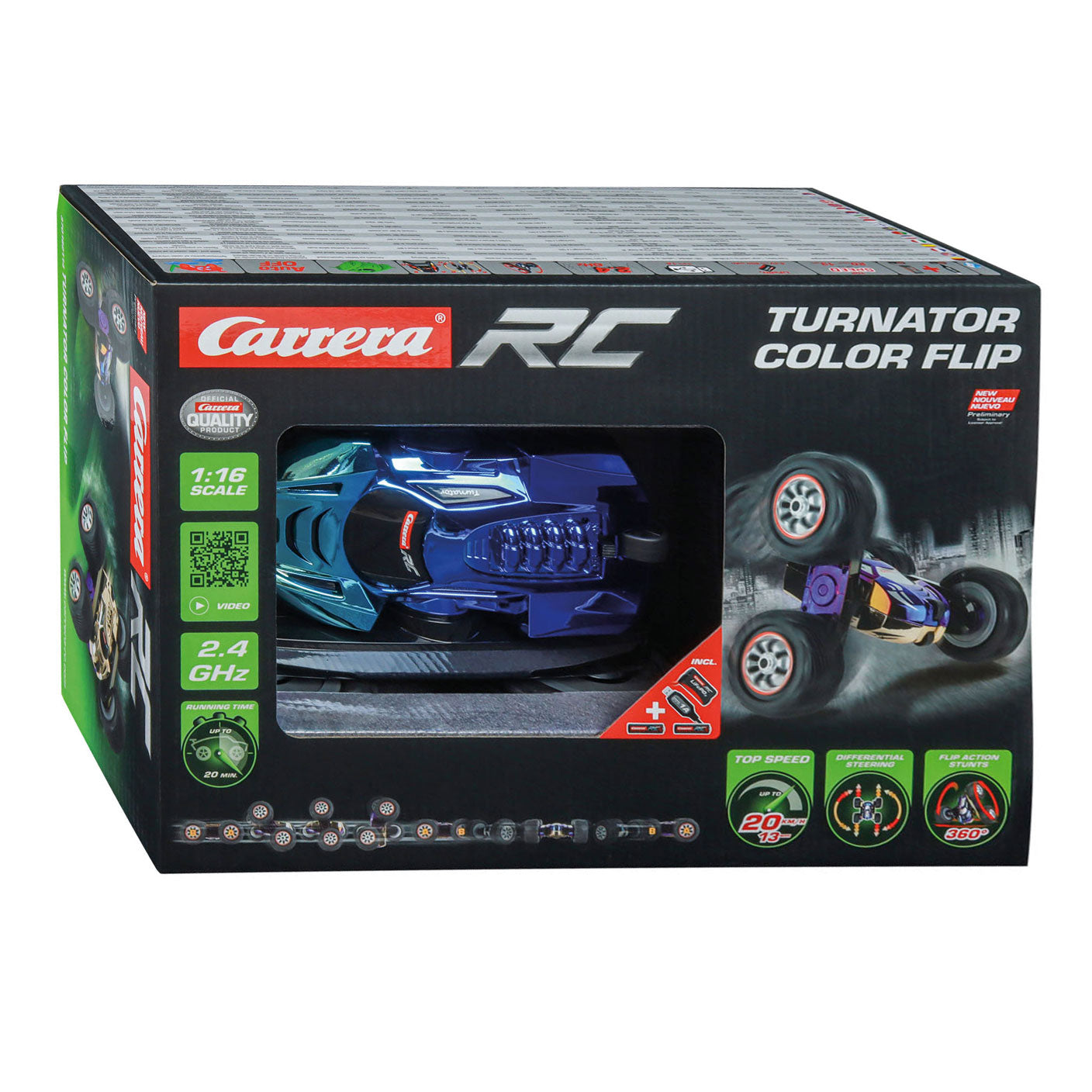 Carrera - rc bestuurbare auto - turnator color flip