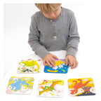 Banana panda on-the-go puzzel dinosaurussen 3+ - vijf puzzels van 9 stukjes - leuk dino puzzel speelgoed.