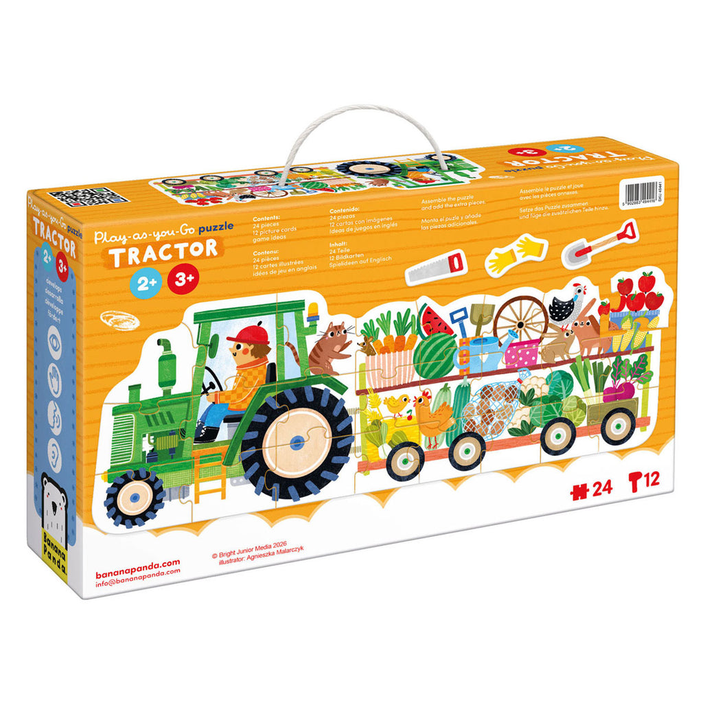Banana Panda - Banana Panda - play-as-you-go puzzel traktor - 24 stuks