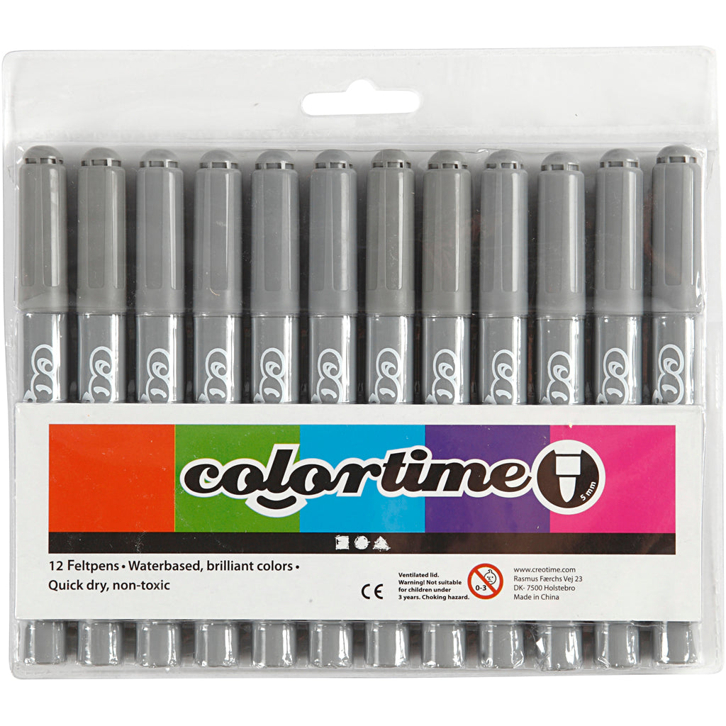 Creativ Company - Creativ Company Https://www.cchobby.nl/colortime-stiften-lijndikte-5-mm-grijs-12-stuk-1-doos