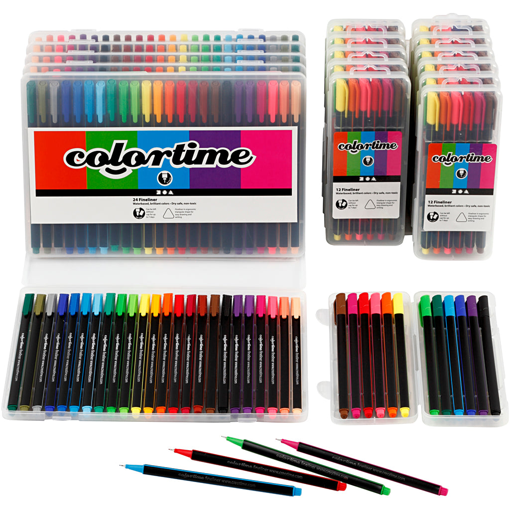 Creativ Company - Creativ Company Https://www.cchobby.nl/colortime-fineliners-lijndikte-0-6-0-7-mm-diverse-kleuren-18-doos-1-doos