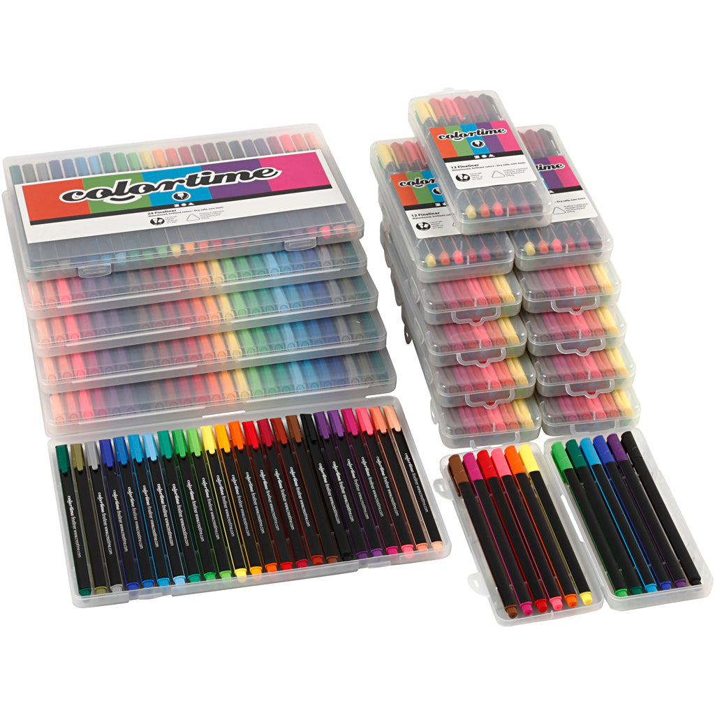 Creativ Company - Creativ Company Https://www.cchobby.nl/colortime-fineliners-lijndikte-0-6-0-7-mm-diverse-kleuren-18-doos-1-doos