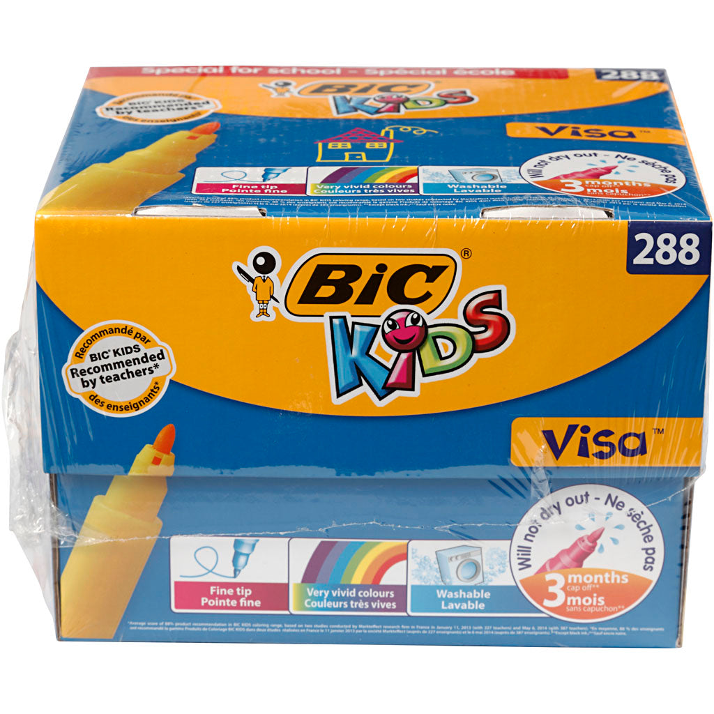 BIC - Https://www.cchobby.nl/-visa-fijne-kleurstiften-lijndikte-1-6-mm-diverse-kleuren-12x24-stuk-1-doos