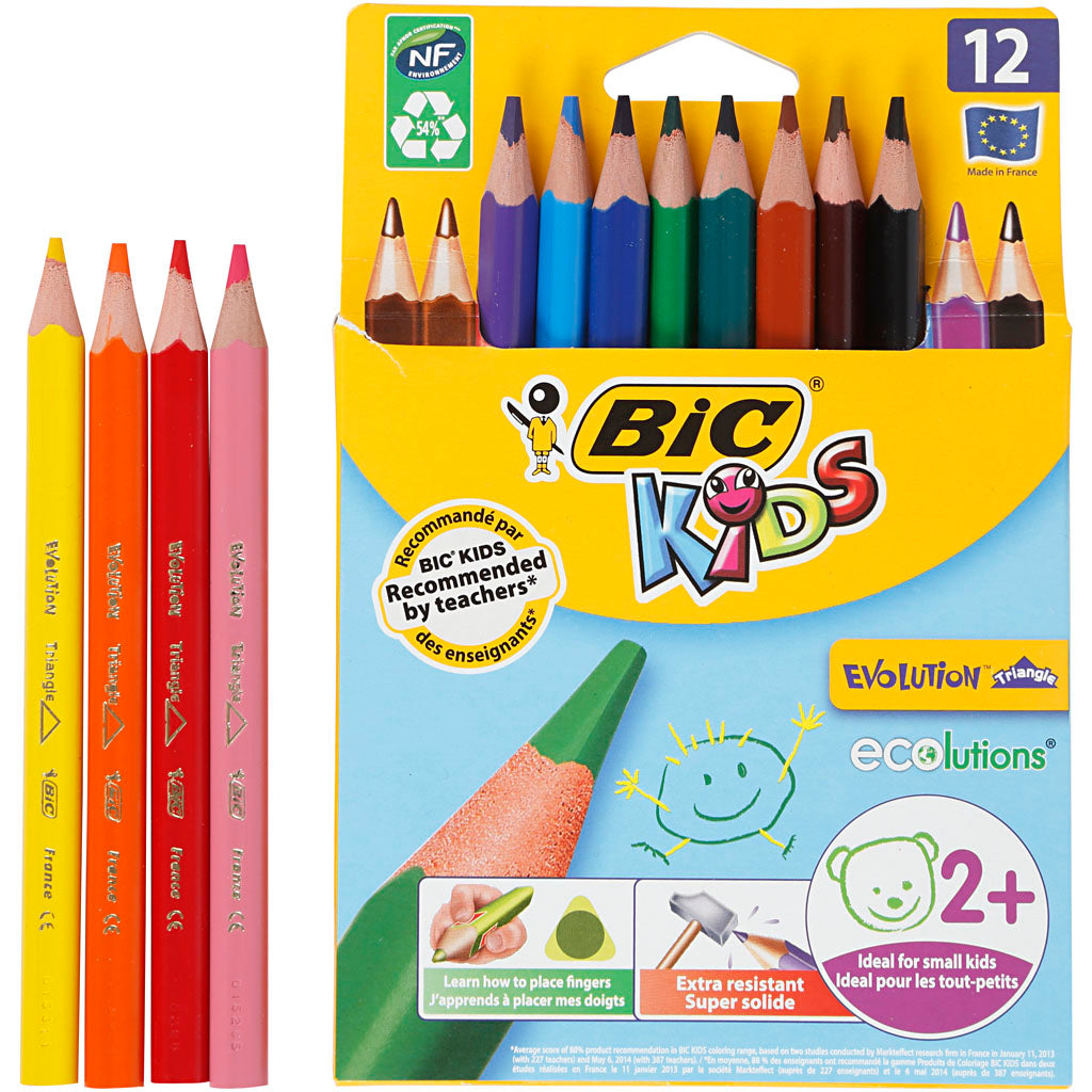 BIC - Https://www.cchobby.nl/-evolution-kleurpotloden-l-14-cm-vulling-5-mm-diverse-kleuren-12-stuk-1-doos