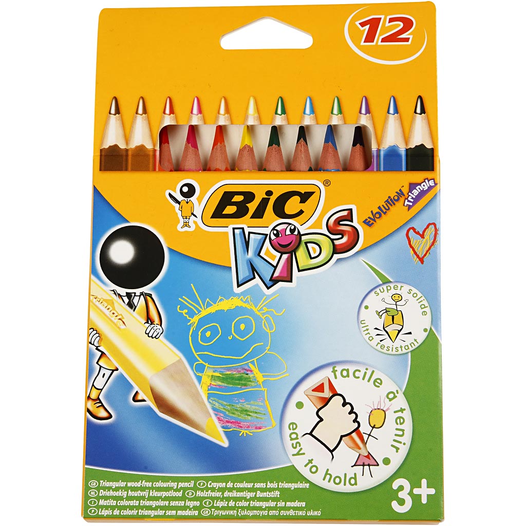 BIC - Https://www.cchobby.nl/-evolution-kleurpotloden-l-14-cm-vulling-5-mm-diverse-kleuren-12-stuk-1-doos
