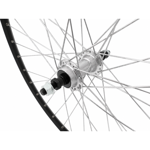 - Achterwiel 28'' aluminium ZAC 2000 zwart geslepen velg - Freewheel - vaste as