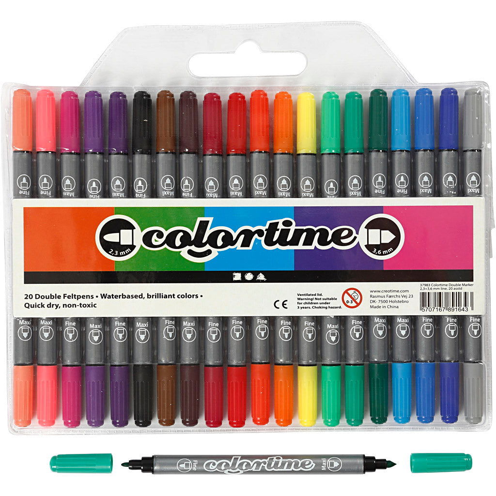 Creativ Company - Creativ Company Https://www.cchobby.nl/colortime-dubbelstift-lijndikte-2-3-3-6-mm-standaardkleuren-20-stuk-1-doos