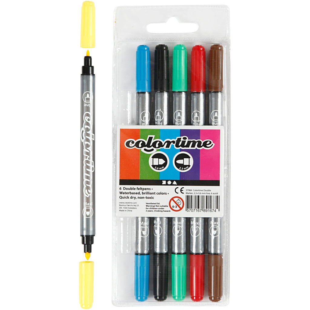 Creativ Company - Creativ Company Https://www.cchobby.nl/colortime-dubbelstift-lijndikte-2-3-3-6-mm-standaardkleuren-6-stuk-1-doos