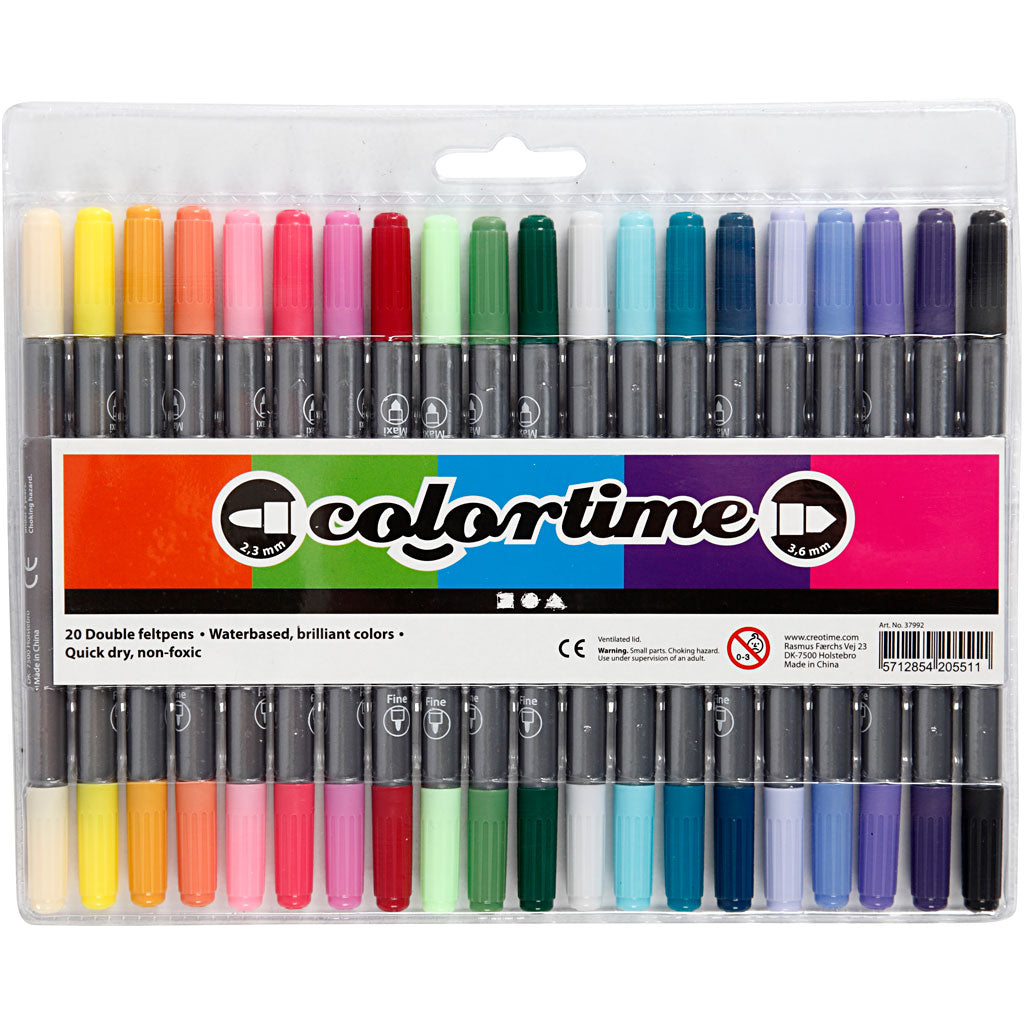 Creativ Company - Creativ Company Https://www.cchobby.nl/colortime-dubbelstift-lijndikte-2-3-3-6-mm-extra-kleuren-20-stuk-1-doos