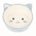 Happy pet voerbak kat polka blauw creme