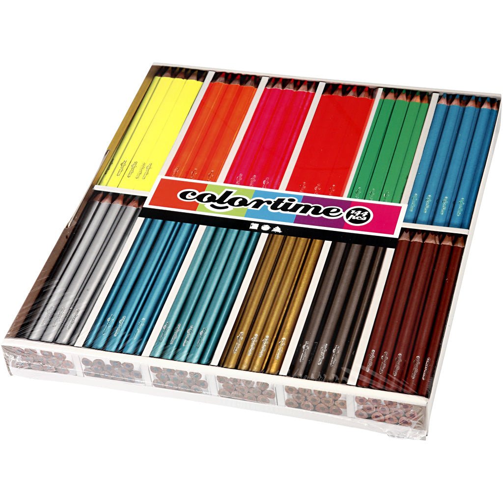 Creativ Company - Creativ Company Https://www.cchobby.nl/colortime-kleurpotloden-l-17-45-cm-vulling-3-mm-metallic-kleuren-neon-kleuren-144-stuk-1-doos