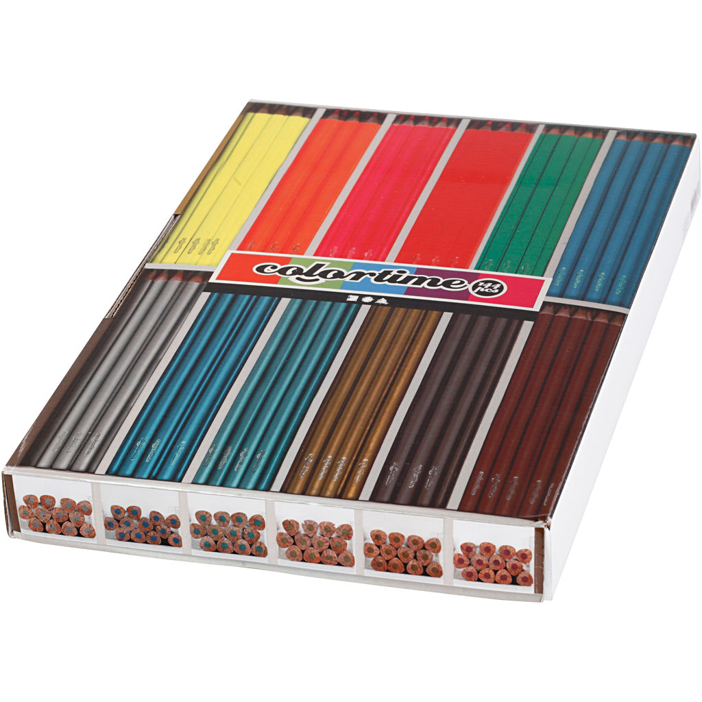 Creativ Company - Creativ Company Https://www.cchobby.nl/colortime-kleurpotloden-l-17-45-cm-vulling-3-mm-metallic-kleuren-neon-kleuren-144-stuk-1-doos