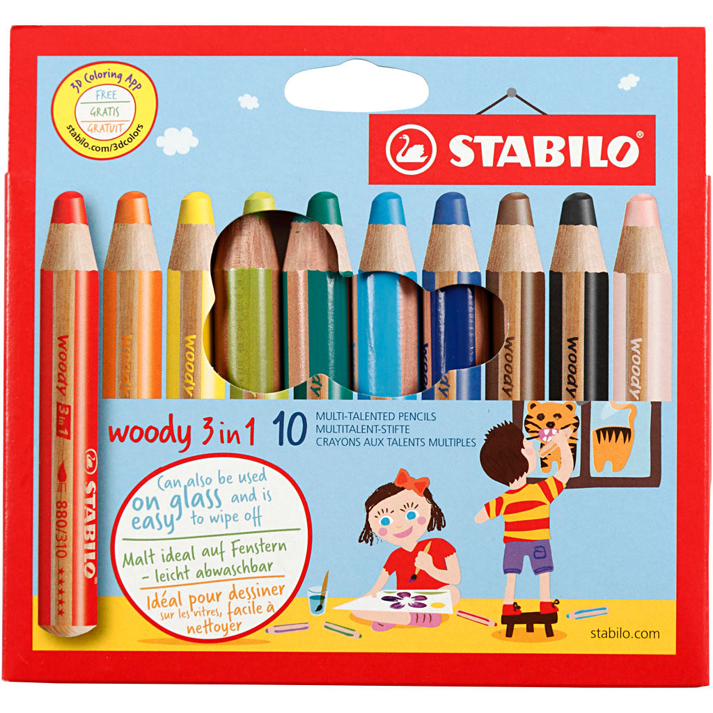 STABILO - STABILO Https://www.cchobby.nl/woody-3-in-1-l-11-cm-dikte-16-mm-vulling-10-mm-diverse-kleuren-10-stuk-1-doos
