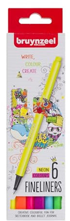 Bruynzeel - fineliner set neon 6 kleuren