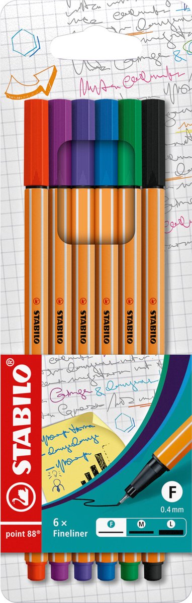 STABILO - STABILO point 88 - premium fineliners - etui met 6 kleuren