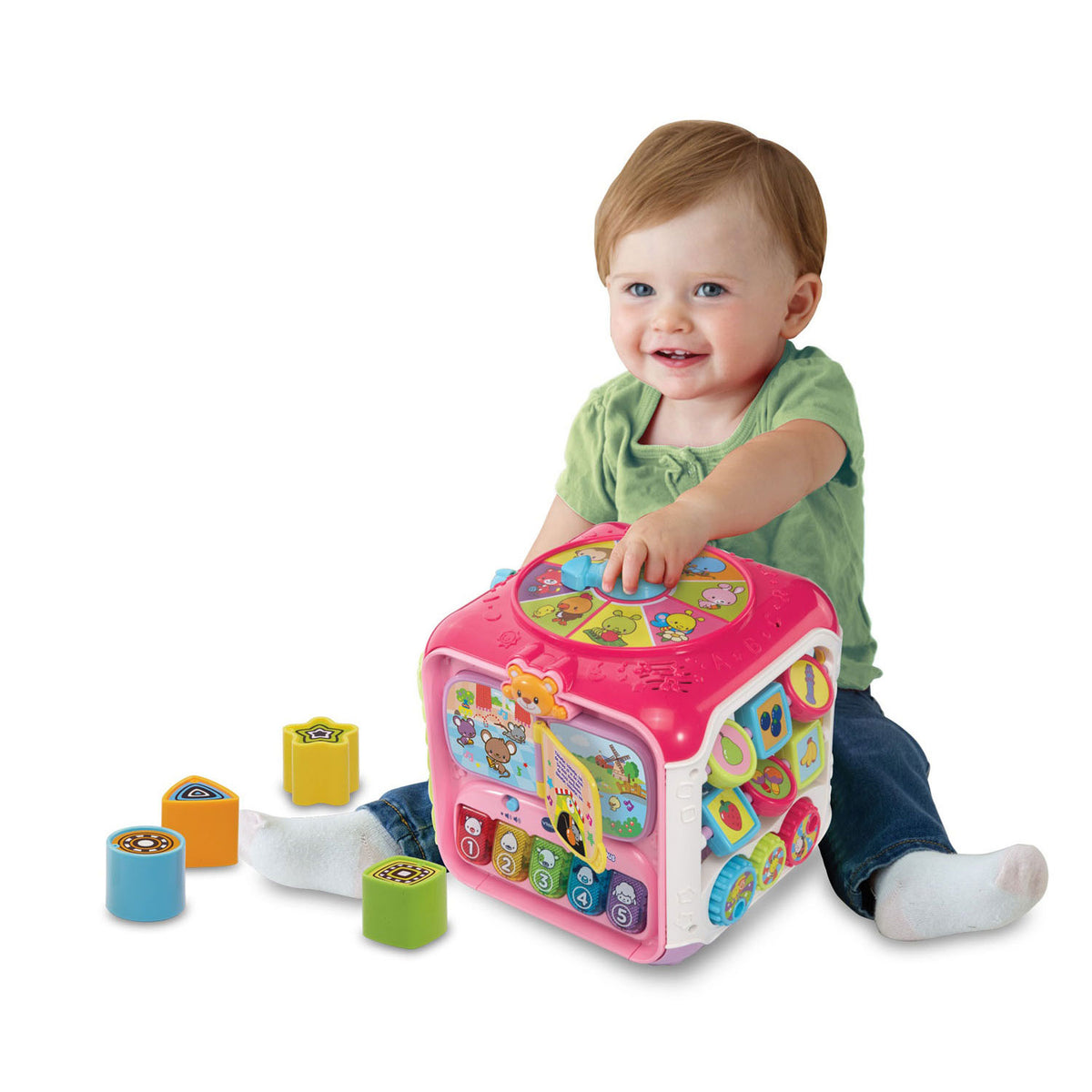 VTech - baby activiteiten kubus - educatief babyspeelgoed - dieren cijfers en kleuren - cadeau - van 9 tot 36 maanden - roze