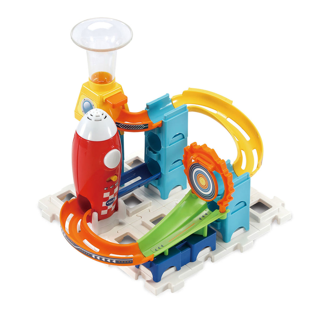 VTech - marble rush rocket set elektronisch m100e knikkerbaan - 79 onderdelen - incl. 10 knikkers met licht- en geluidseffecten - cadeau - speelgoed 3 tot 12 jaar
