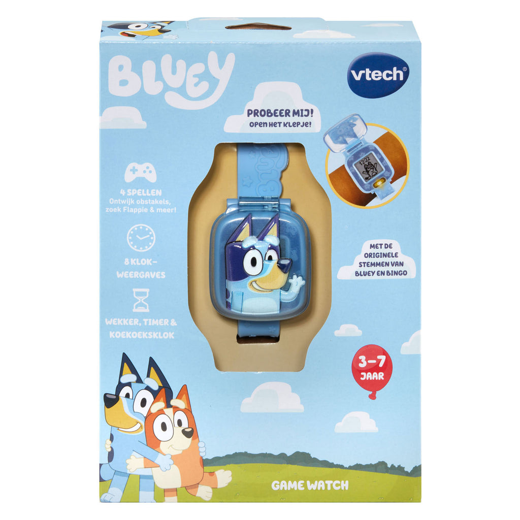VTech - bluey learning watch - orginele stemmen van bluey & bingo - educatief speelgoed - speel spelletjes - leer klokkijken - vanaf 3 tot 7 jaar