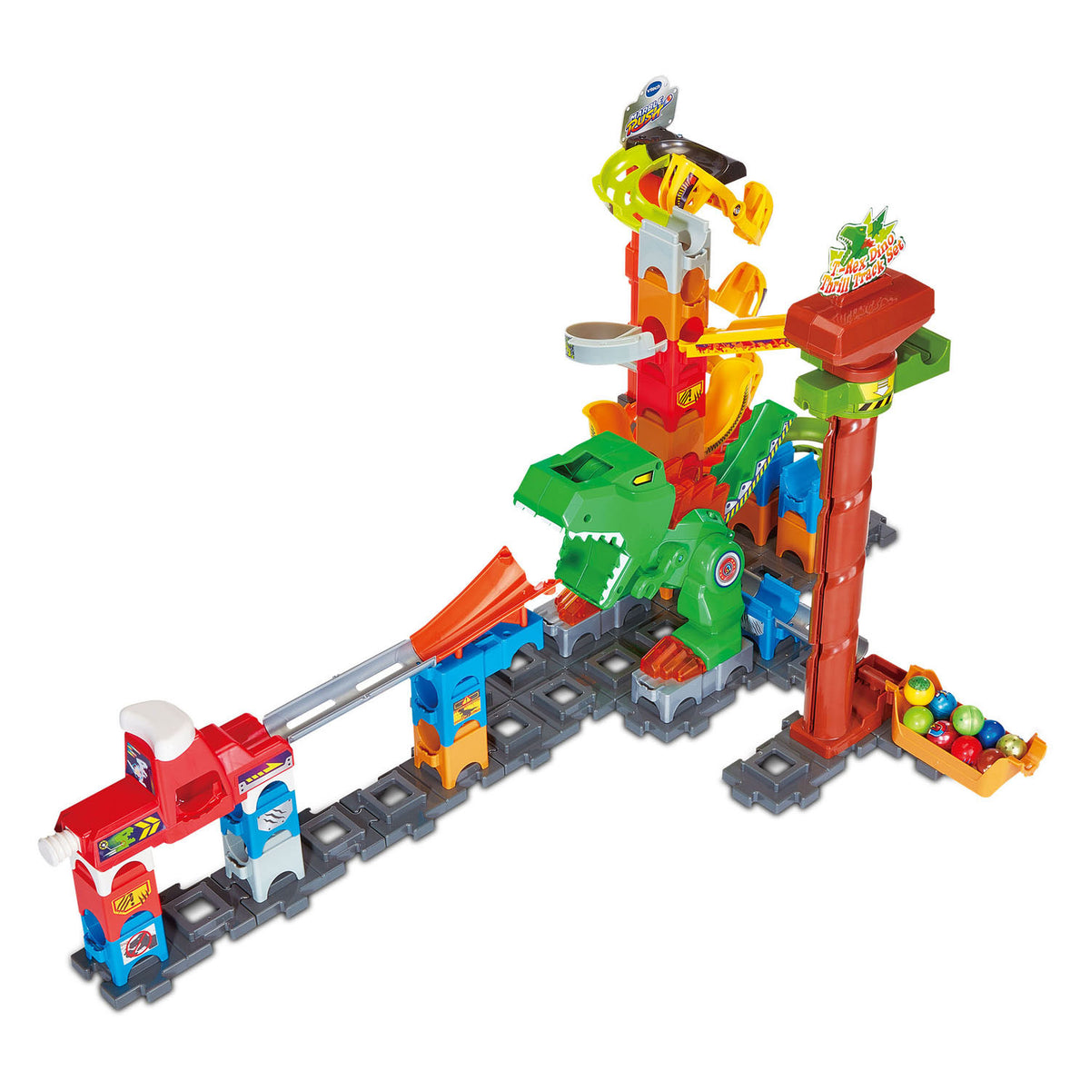 Vtech marble rush dino adventures magnetic set xl400e knikkerbaan - dinosaurus speelgoed - inclusief elektronische lift en magnetische elementen - speelgoed vanaf 4 jaar