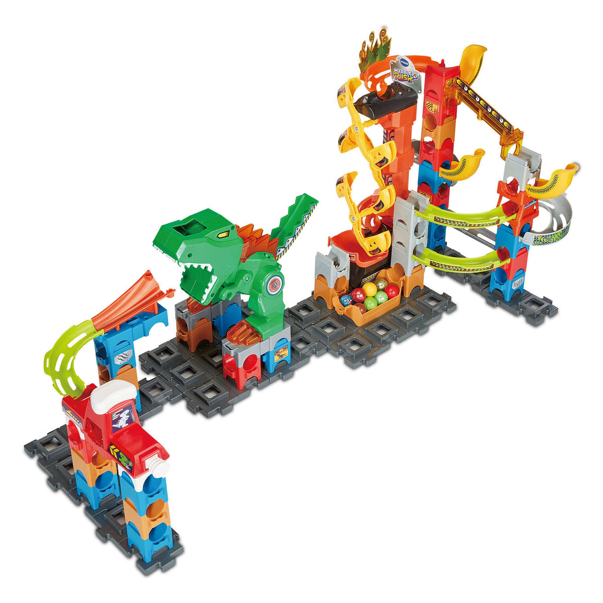Vtech marble rush dino adventures magnetic set xl400e knikkerbaan - dinosaurus speelgoed - inclusief elektronische lift en magnetische elementen - speelgoed vanaf 4 jaar