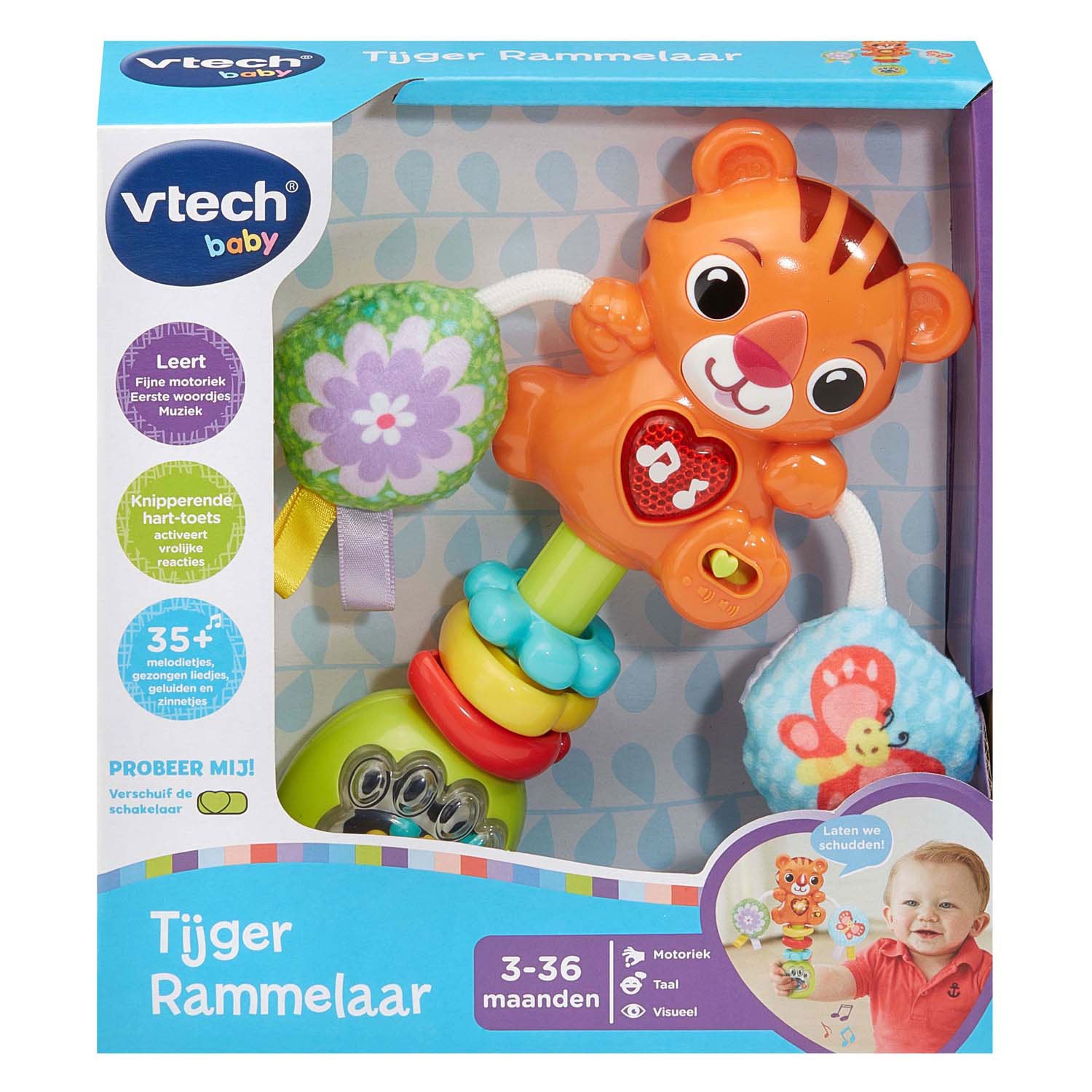 Vtech tijger rammelaar met 35 + melodietjes