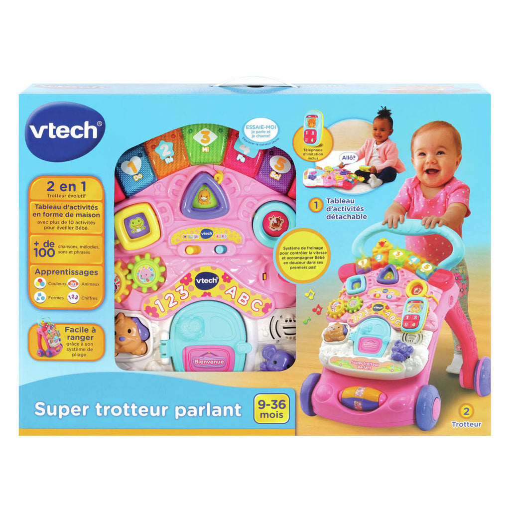 VTech - 2-in-1 activiteiten loopwagen roze