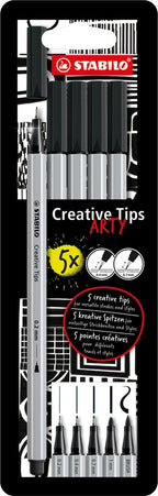 STABILO - STABILO creative tips arty pennen zwart - 5dlg