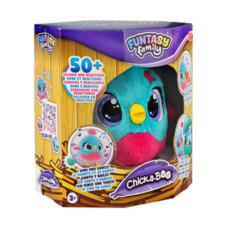 Funtasy family jumbo - - chick-a-boo - vanaf 3 jaar - interactieve knuffel - speelgoed met geluid - zingt, danst en legt kuikens