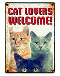 Plenty gifts Waakbord blik cat lovers welcome