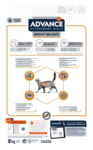 Advance veterinary diet cat weight balance 8 kg