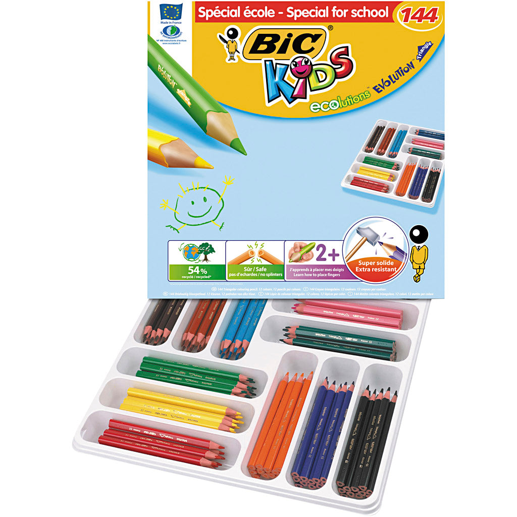 BIC - Https://www.cchobby.nl/-eco-evolution-kleurpotloden-vulling-5-mm-diverse-kleuren-12-stuk-1-doos