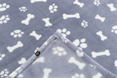 Trixie - hondendeken kenny fleece bot / pootjes blauw