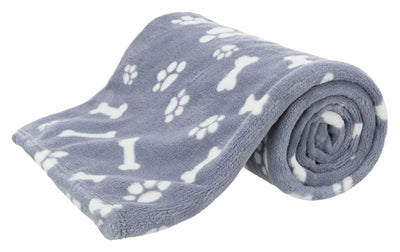 Trixie - hondendeken kenny fleece bot / pootjes blauw