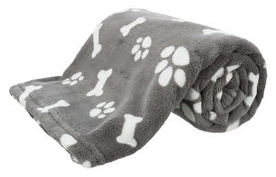 Trixie - hondendeken kenny fleece bot / pootjes grijs