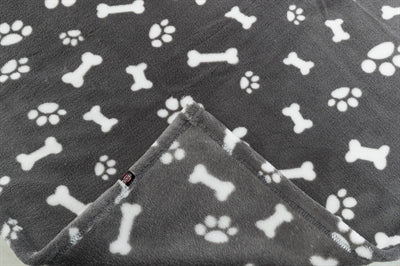 Trixie - hondendeken kenny fleece bot / pootjes grijs