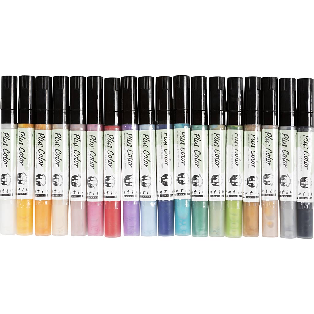 Creativ Company - Creativ Company Https://www.cchobby.nl/plus-color-marker-l-14-5-cm-lijndikte-1-2-mm-diverse-kleuren-5-5-ml-18-stuk-1-doos