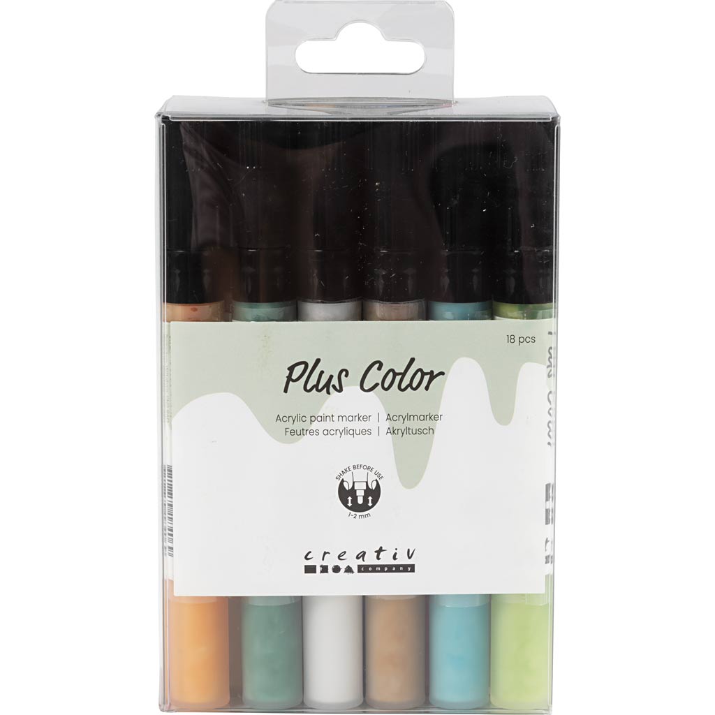 Creativ Company - Creativ Company Https://www.cchobby.nl/plus-color-marker-l-14-5-cm-lijndikte-1-2-mm-diverse-kleuren-5-5-ml-18-stuk-1-doos
